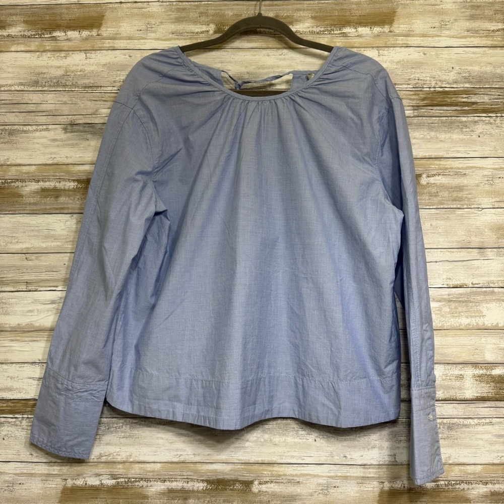 NWT Everlane The Poplin Freeze Shirt Tie Back Long Sleeve Women’s size Small